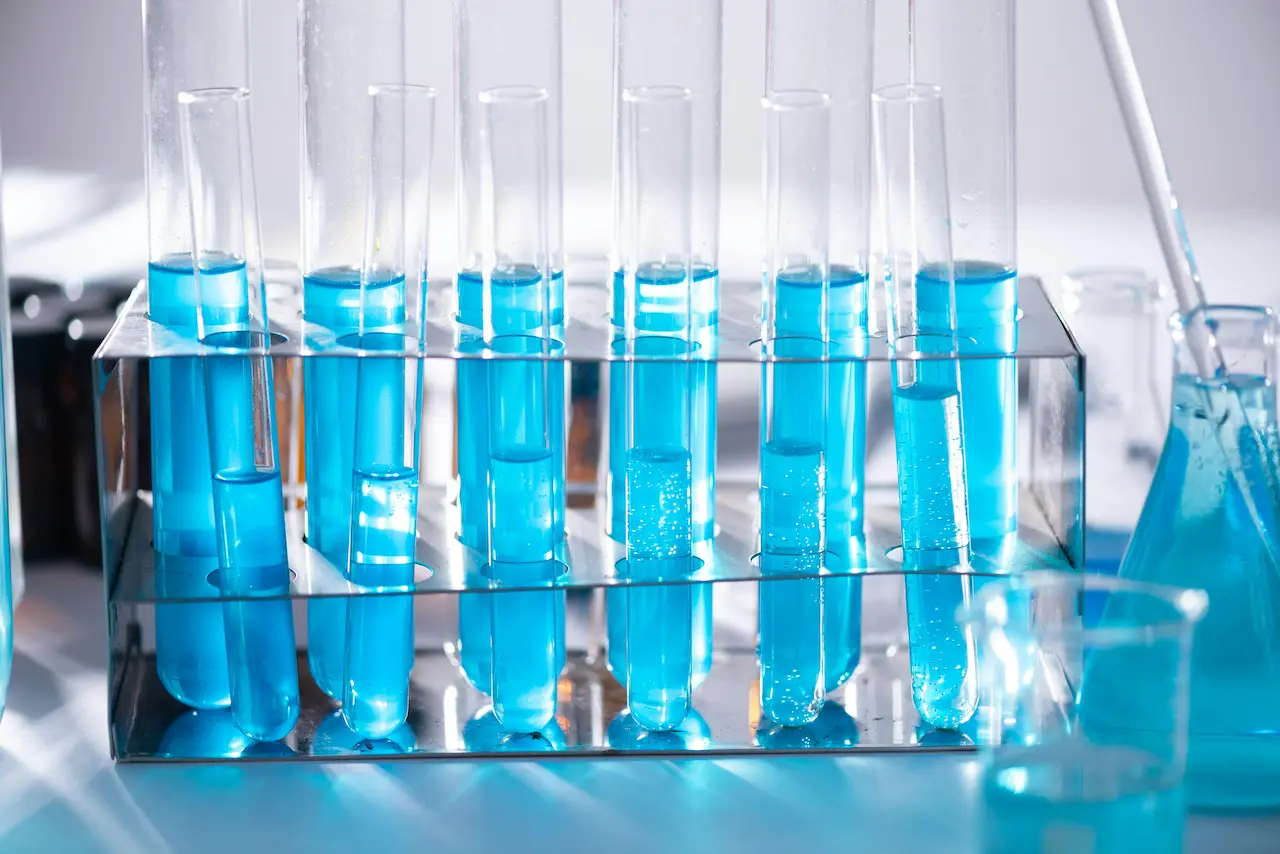 Chemical laboratory setting representing toll blending processes